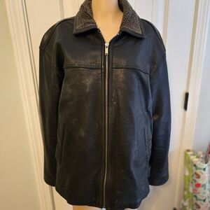 Men's Black Sherpa-Lined Jacket